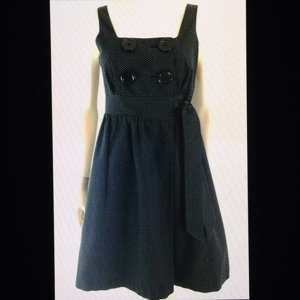 Tibi Pin Dot Button Front Sleeveless Wrap Dress